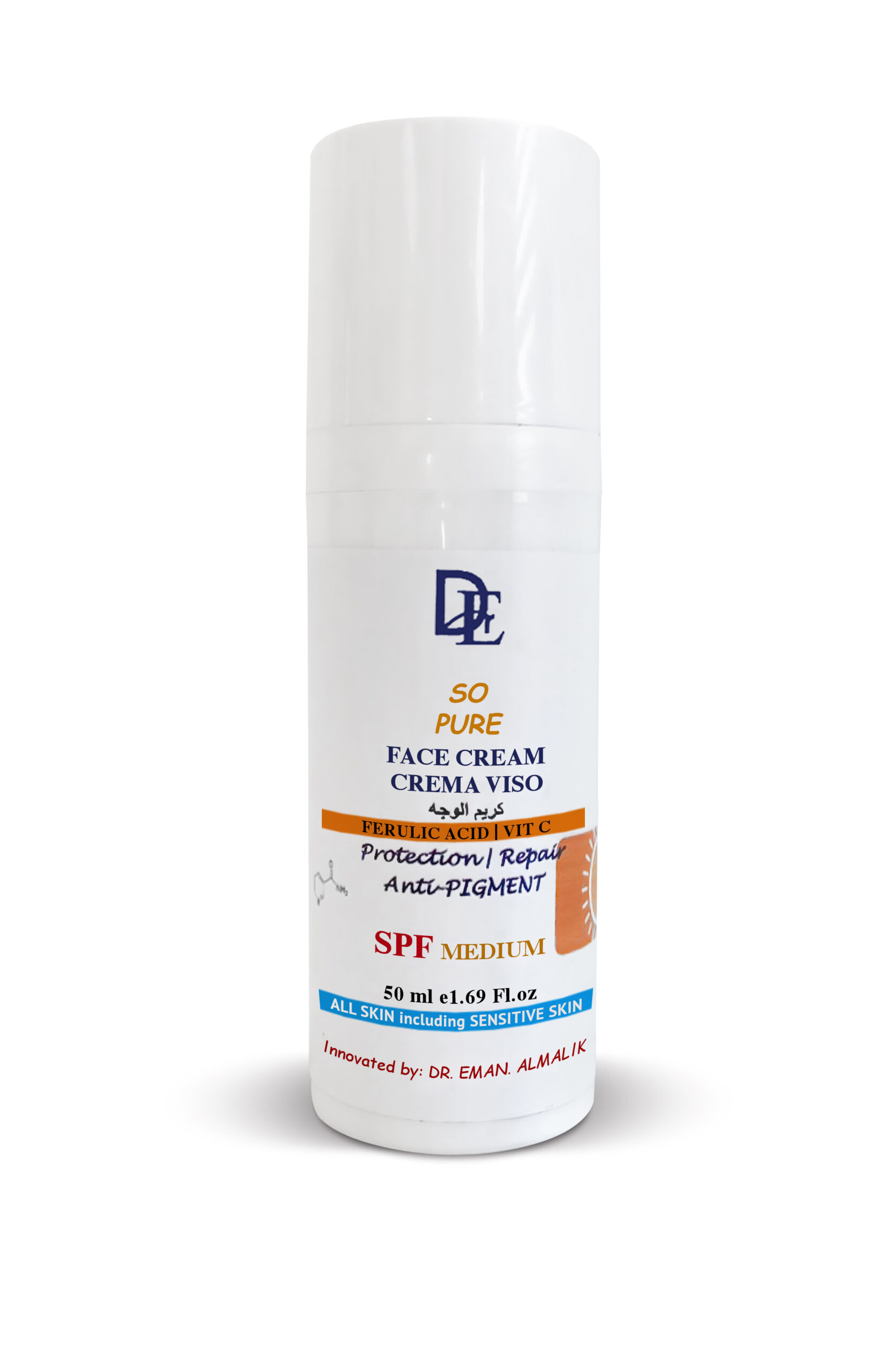 Face cream anti-dark spots " Protect & Repair" with SPF medium كريم الوجه ضد التصبغات بواقي شمس متوسط