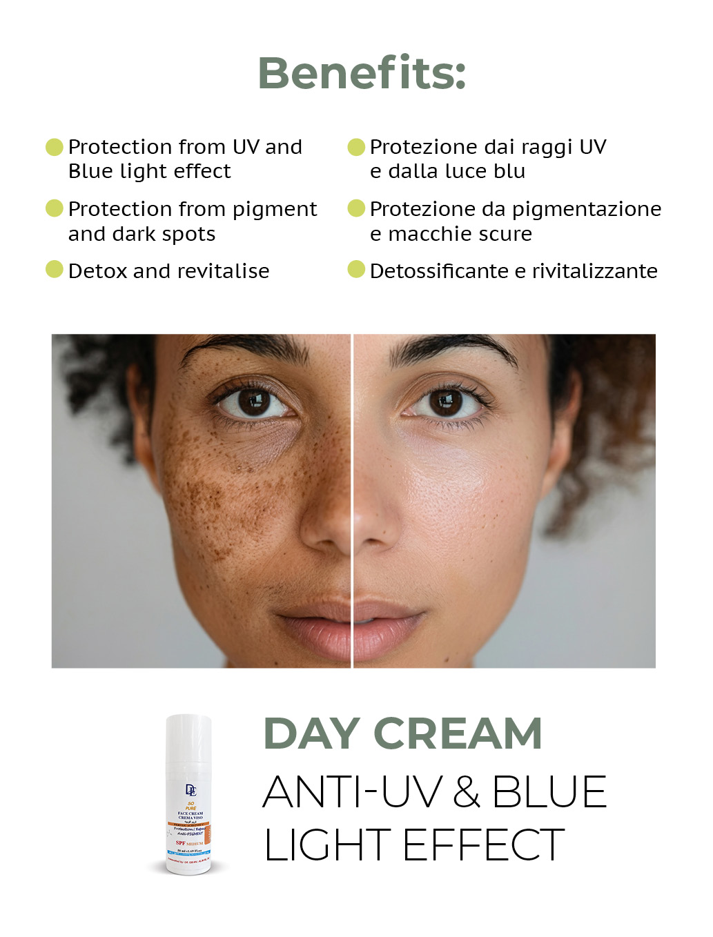 Face cream anti-dark spots " Protect & Repair" with SPF medium كريم الوجه ضد التصبغات بواقي شمس متوسط - Image 3