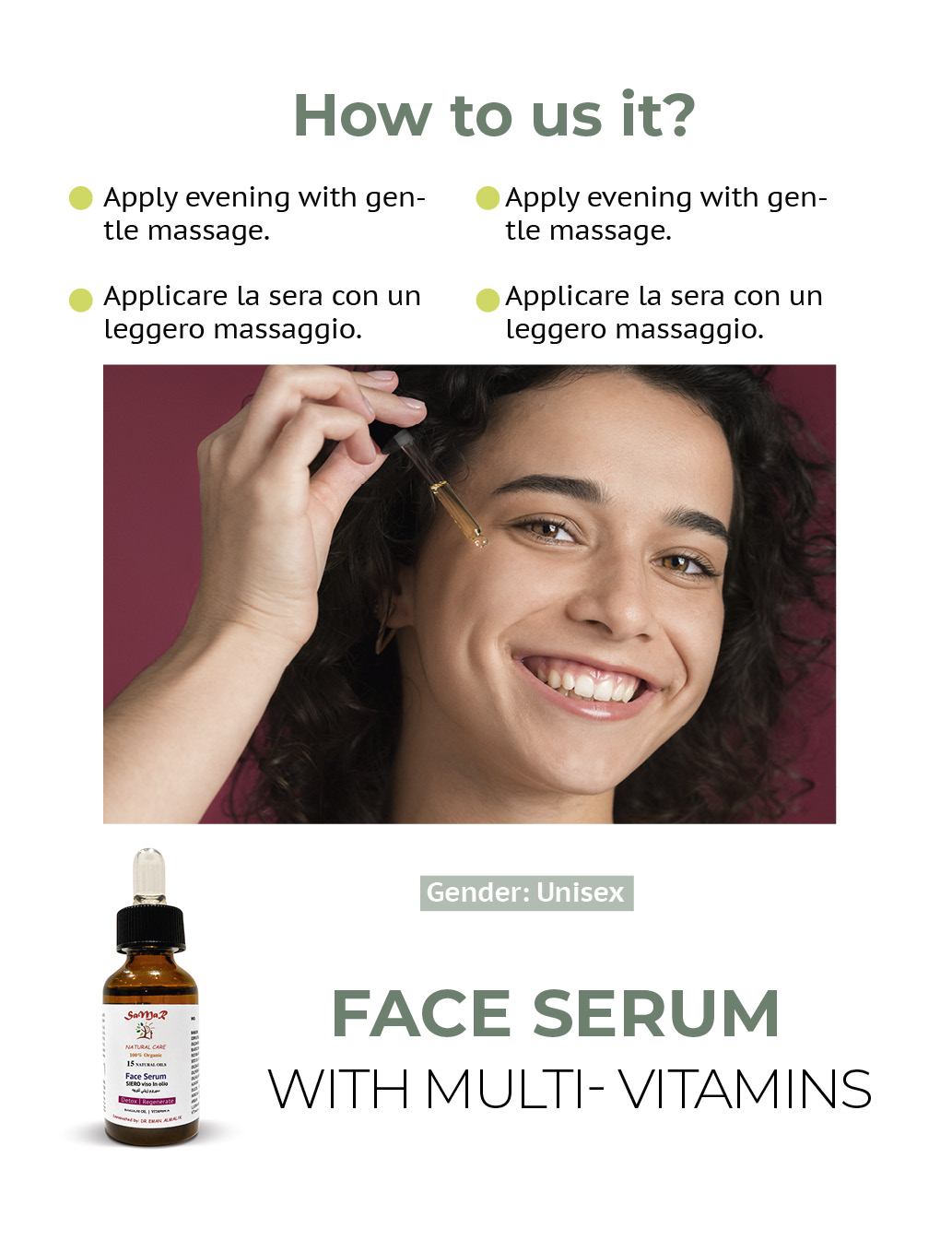 Face & neck serum in oil "Anti-oxidant. Detox" vit A. E. F سيروم الوجه الزيتي بفاتيمن الف وها - Image 4