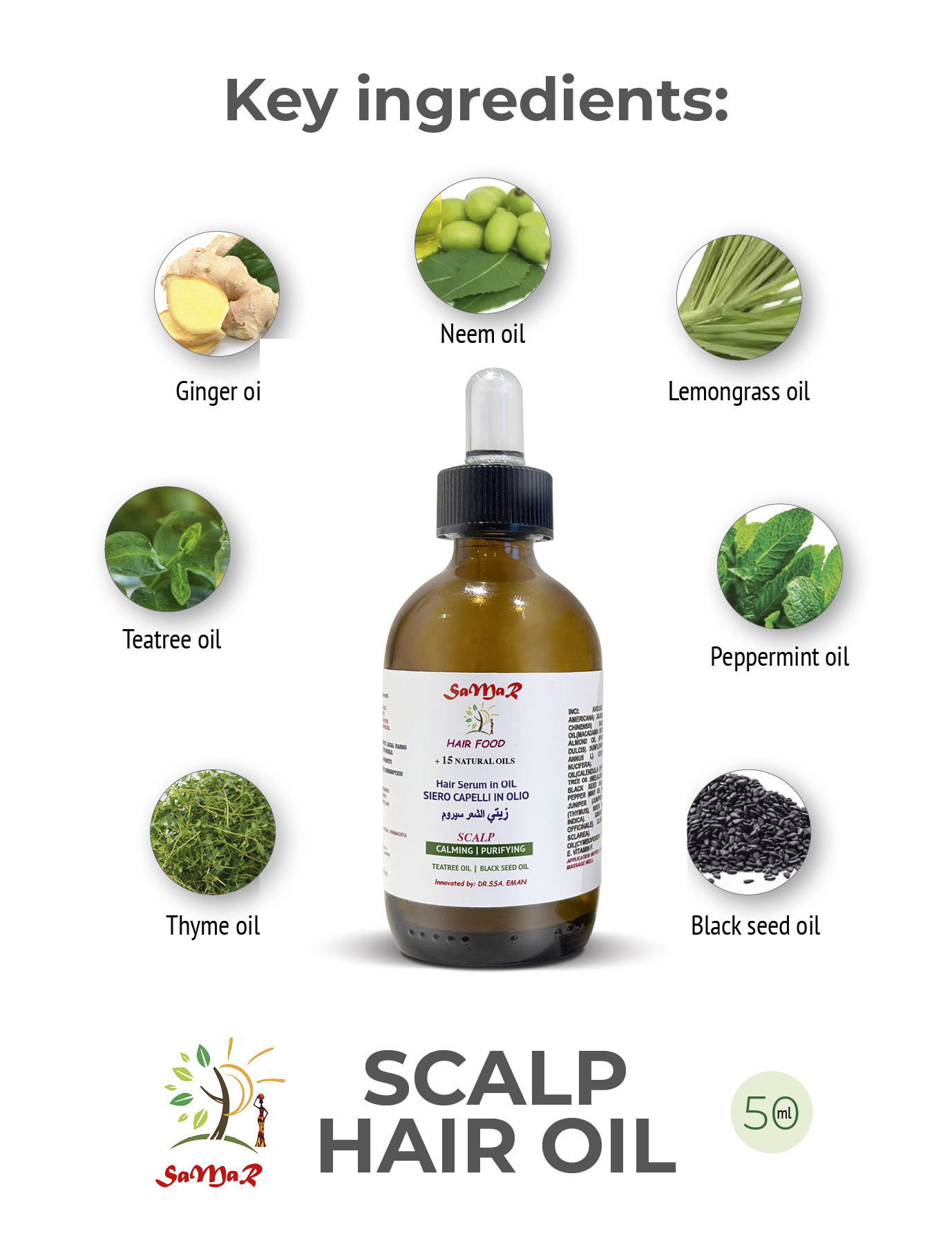 Hair serum in oil "PURIFYING. ENERGIZING" سيروم الشعر الزيتي لتنقية فروة الراس - Image 2